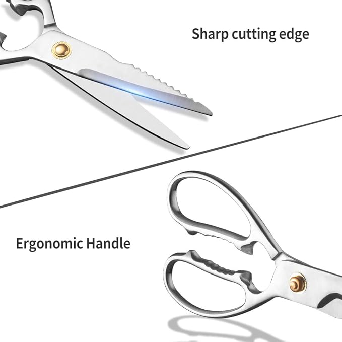Heavy Duty Stainless Steel Kitchen Shears,Food Scissors for Meat,Turkey