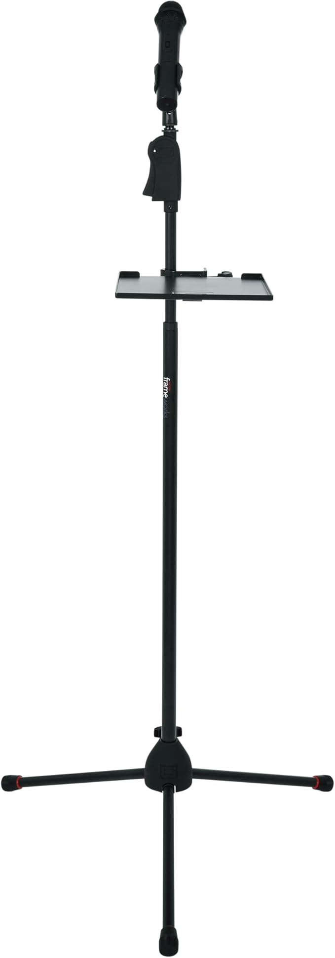 Gator Frameworks Microphone Stand Clamp-On Utility Shelf with 10 Pound Weight Capacity, 9" x 9" Shelf (GFW-SHELF0909)