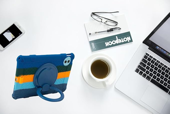 Tablet Case for Teclast P50 11 inch Soft Anti-Stress Silicone Case with 360° Rotate Stand/Pencil Holder/Shoulder Strap/Pen for Teclast P50 (Colorful Blue)
