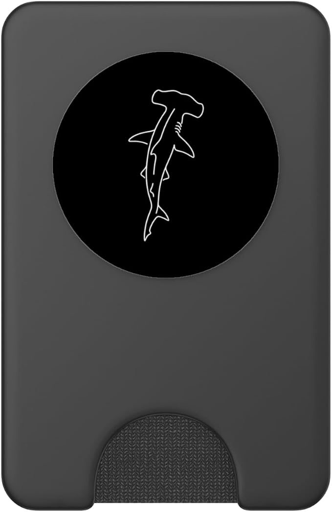 Hammerhead Shark Outline Minimal Line Art Design PopSockets Adhesive PopGrip