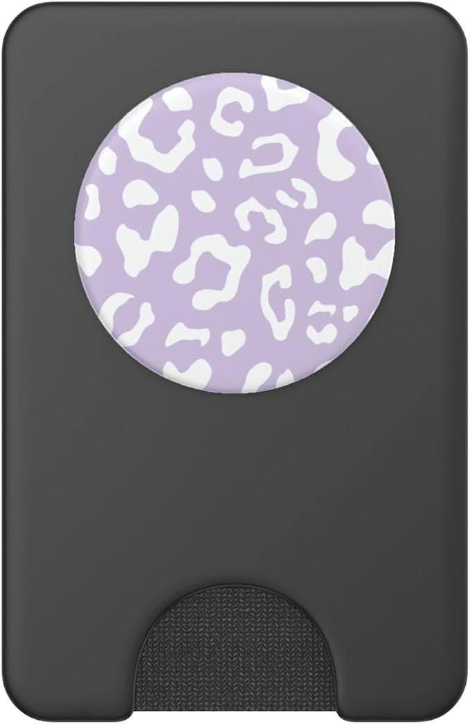 White Leopard Cheetah Light Pastel Purple PopSockets Adhesive PopGrip