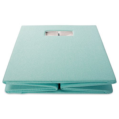 DII Poly-Cube Storage Collection Hard Sided, Collapsible Solid, Large, Aqua - color: Aqua, size: Large Square, 13x13x13"