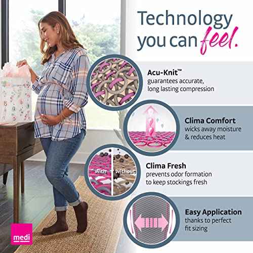 mediven Comfort for Women, 20-30 mmHg ? Closed Toe Leg Circulation, Knee High Compression Stockings for Women, Semi-Transparent Leg Support Compression Hosiery , VII, Ebony
