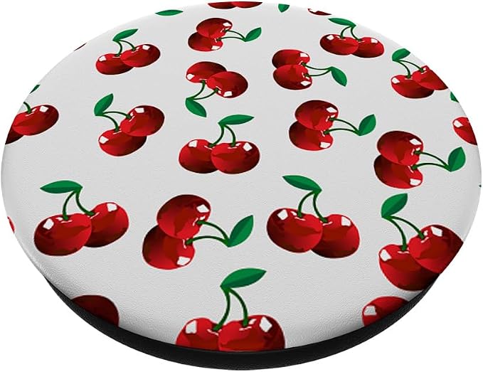 Cherry Pattern on White PopSockets Adhesive PopGrip