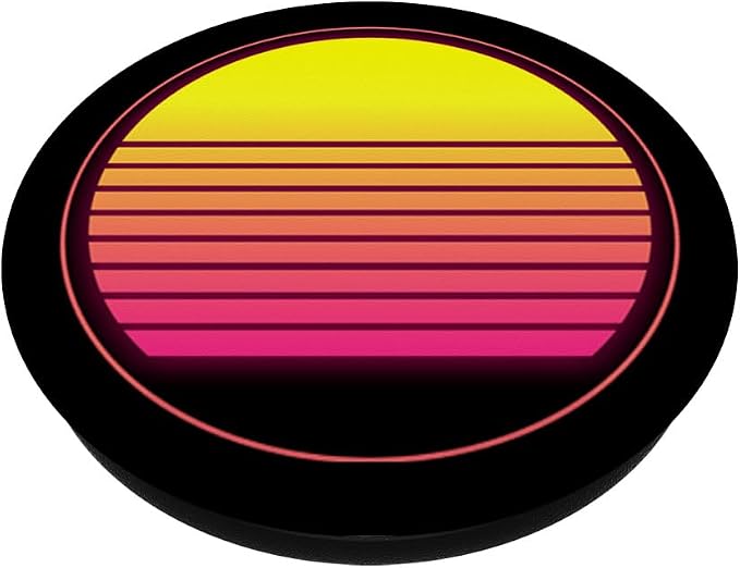 Glowing Sun Aesthetic Vaporwave Art Retro Music Artists Gift PopSockets Swappable PopGrip