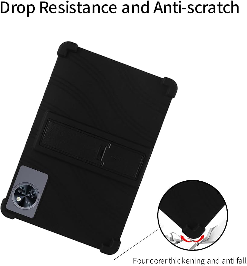 for DOOGEE Tab A9 pro+ Tablet 10.92 inch Tablet CaseBOVUGAC Soft Silicone Adjustable Stand Shockproof Kids Friendly for DOOGEE Tab A9 pro Plus 10.92 Tablet(Black)