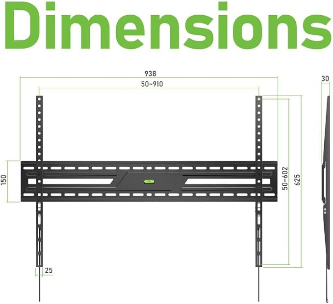 Ultra Slim Flush TV Wall Mount Bracket for VIZIO 4K Smart V4K65M 65Inch - 1.2" Low Profile, Industrial Grade 165lbs, Easy Installation
