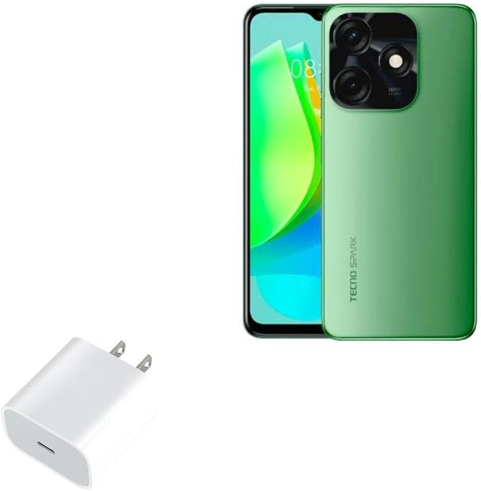 BoxWave Charger Compatible with Tecno Spark 10 - PD GAN miniCube (30W) 30W Tiny PD GAN Type-C Wall Charger - Winter White