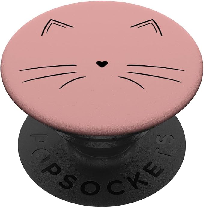 Black Cat Face Rose PopSockets Adhesive PopGrip