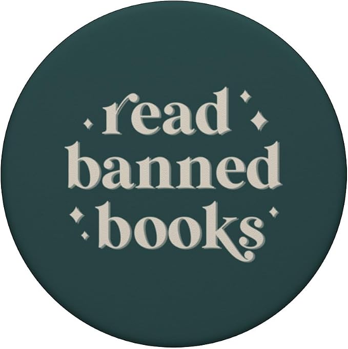 Read Banned Books - Vintage Retro Lettering (Forest Green) PopSockets MagSafe PopGrip for iPhone