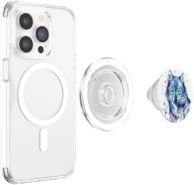 Watercolor Colorful Wild Wolf Print Pop Mount Socket PopSockets Adhesive PopGrip