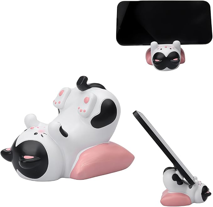 Cute Dog Phone Stand Multi-Purpose Resin Phone Holder Desk Decor for Home Office Bedroom