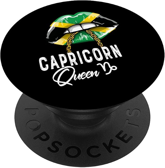 Jamaica Capricorn Queen Zodiac Birthday Jamaican Womens Lips PopSockets Swappable PopGrip