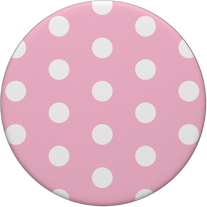 PopSockets Phone Grip - Pink &amp White Polka Dots PopSockets Adhesive PopGrip