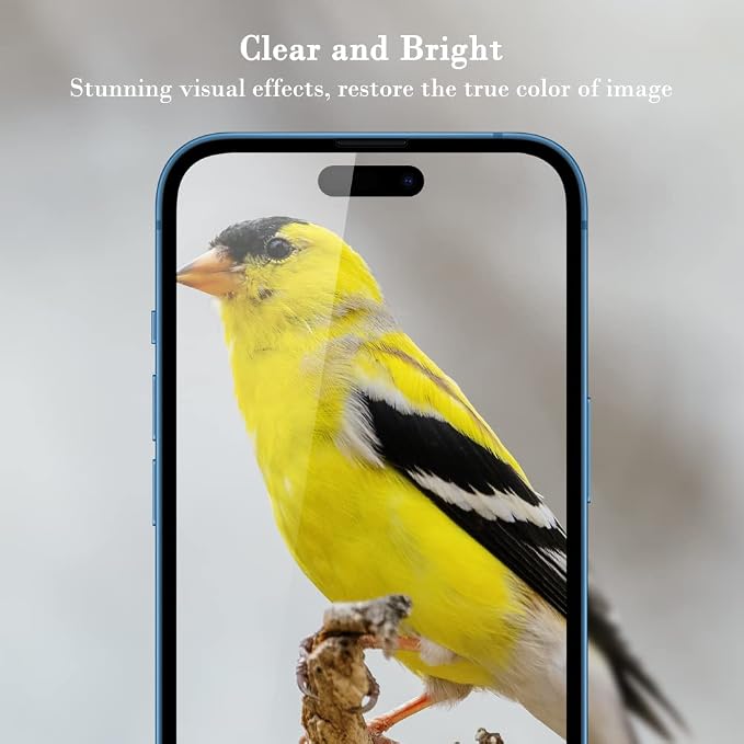 PERFECTSIGHT Anti Blue Light Screen Protector Designed for iPhone 14 Pro 2022 6.1 inch 2 Pack 6X Stronger Blue Light Blocking Tempered Glass - Eye Protection Anti Eye Fatigue Bubble Free