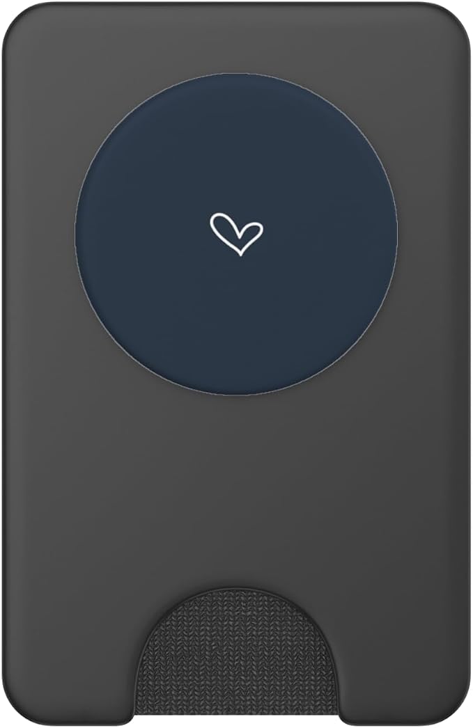 Navy Blue - Simple Cute Elegant Hand Drawn Heart PopSockets PopGrip for MagSafe