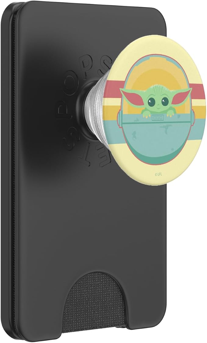 Star Wars The Mandalorian The Child Retro Rainbow Portrait PopSockets Adhesive PopGrip