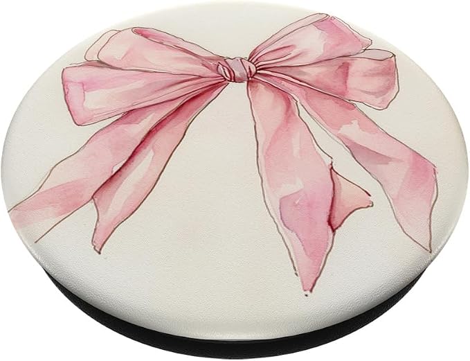Girly || Bow in Watercolor|| Coquette || Aesthetic Pink Bow PopSockets PopGrip for MagSafe