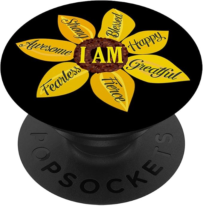 Inspirational Quote Apparel Inspirational Gifts Sunflower PopSockets Adhesive PopGrip