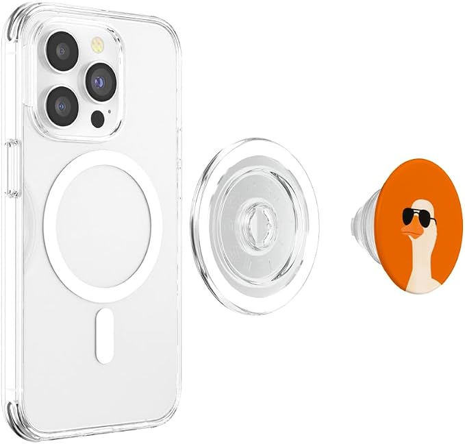Cosmic Orange Cool Goose Illustration Print PopSockets PopGrip for MagSafe