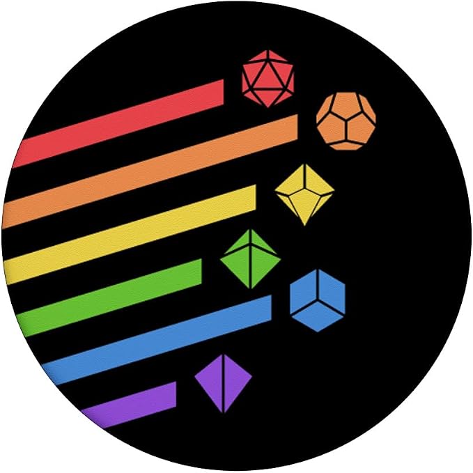 Minimalist Polyhedral Dice Set Colors D20 Collector Nerdy PopSockets Adhesive PopGrip