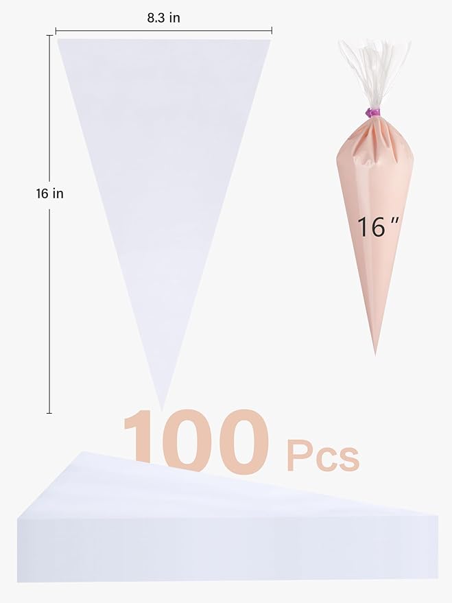 Kootek Piping Bags, Disposable Pastry Icing Bags 16 Inch, 100 Pcs Large
