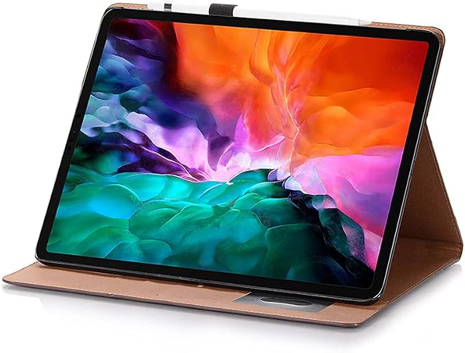 iPad Pro 13'' (M5 2025) (M4 2024) Case DMaos Vintage Book Synthetic Leather Stand Folio Smart Cover Auto Sleep/Wake Business Document Card Holder - Black