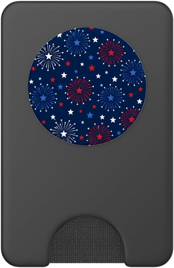 Firework Star Pattern Patriotic 4th of July Red White Blue PopSockets PopGrip for MagSafe