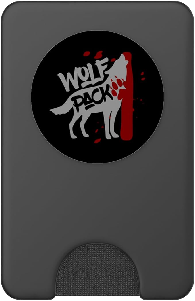 Wolf Pack - Howling Wolf with Wolves Paw Print PopSockets Adhesive PopGrip