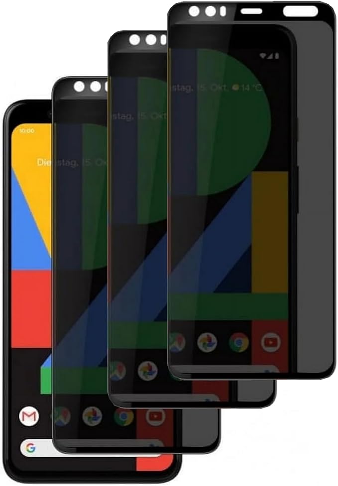 3 Pack Privacy Screen Protector for Google Pixel 4 9H Hardness [Anti-Scratch] Full Coverage Anti-Spy Tempered Glass Film for Google Pixel 4 [Don’t Support Fingerprint Unlock] | 9H Hardness Anti-Spy T