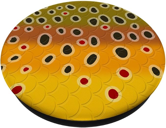 Brown Trout Pattern Fish Art Trout Fishing Fly Fishing Gift PopSockets Adhesive PopGrip