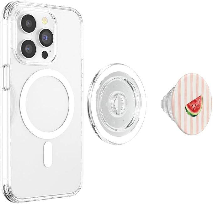 Pink Stripe Watermelon Pattern PopSockets Adhesive PopGrip