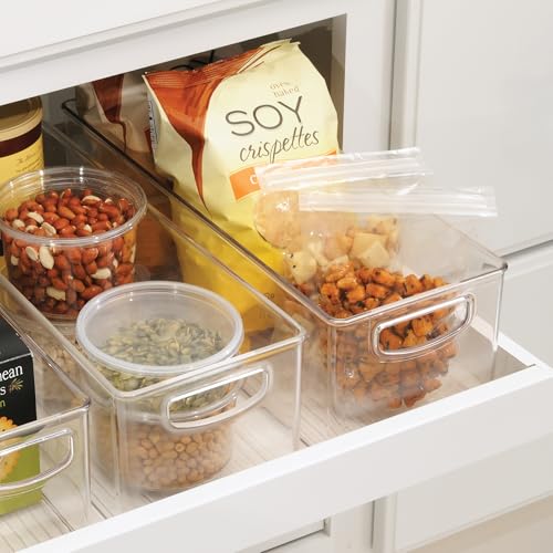 iDesign Plastic Stackable Pantry Bin with Handles for Cabinets or Fridge, Clear, Made in USA - style: Pack of 1