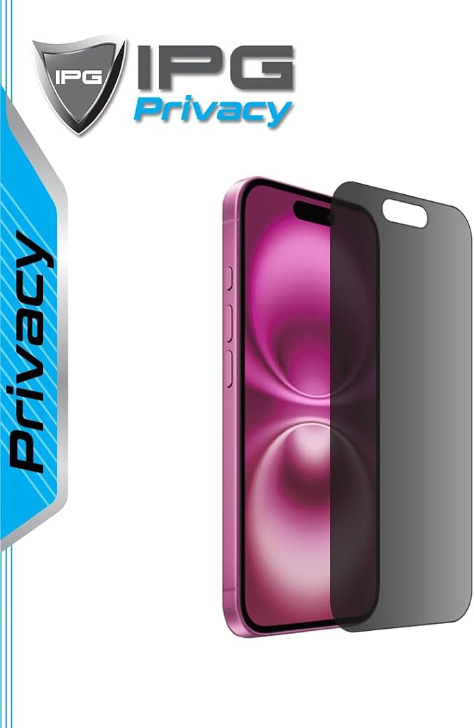 IPG Privacy Made for iPhone Anti-Spy Screen Protector Prevents Side Viewing Smooth Touch Anti-Fingerprint Ultra Responsive Matte Finish (iPhone 16 Pro Max)