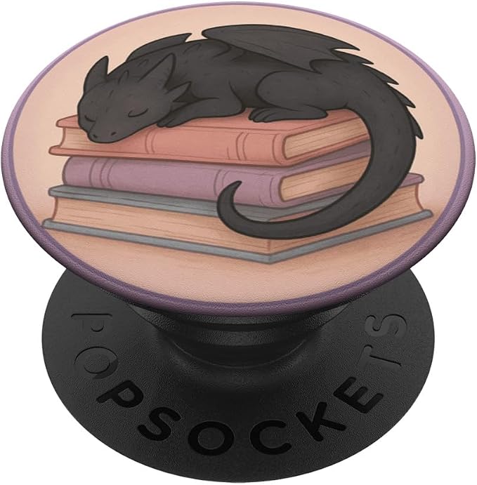 Curled Up with A Good Book Dragon Design PopSockets PopWallet for MagSafe
