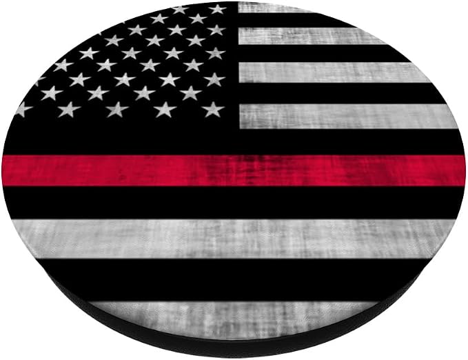 4th Of July Patriotic USA Flag Thin Red Line Firefighter PopSockets Adhesive PopGrip