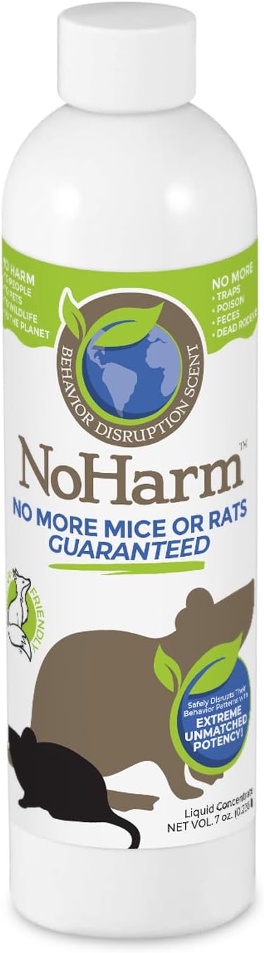 NoHarm | Send Mice and Rats Away | Smart Solution | Indoor and Outdoor Use | Makes 1 Gallon