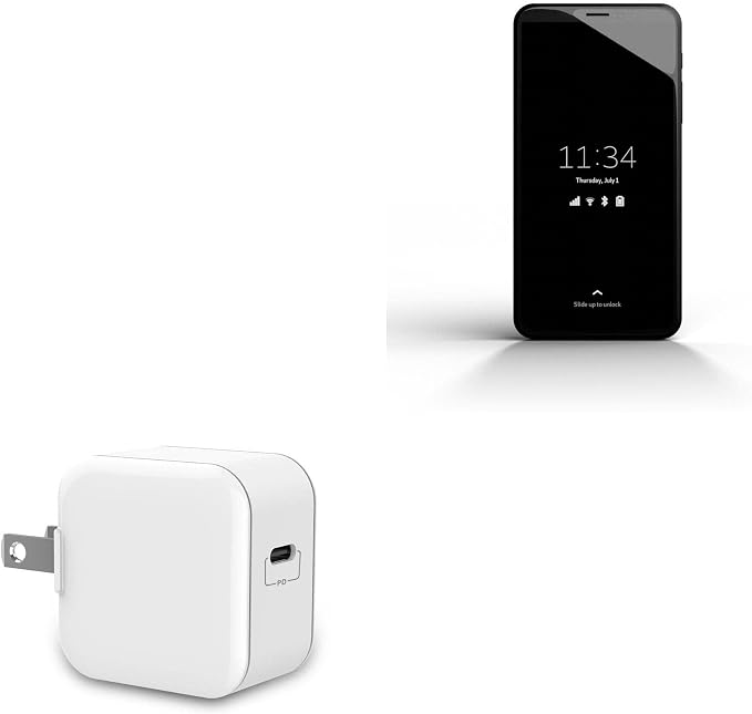 BoxWave Charger Compatible with Purism Librem 5 Evergreen - PD GAN miniCube (30W) 30W Tiny PD GAN Type-C Wall Charger - Winter White
