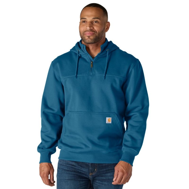 Carhartt Men's Paxton 1/4-Zip Sweatshirt, Dark Tranquil Blue Heather, XX-Large