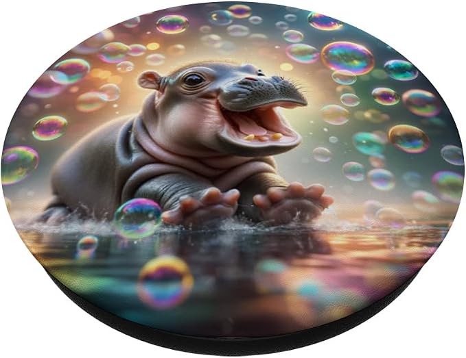 Cute Baby Hippo design for hippo lovers and hippo PopSockets Adhesive PopGrip