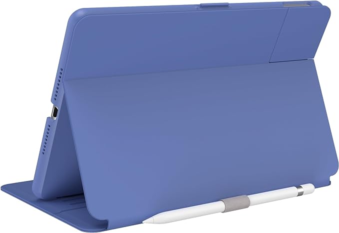 Speck Balance Folio Case for iPad 10.2 Inch (2019-2021) - Drop &amp Camera Protection Slim Multi Range Stand Apple Pencil Holder - Arcadia Navy/Moody Grey