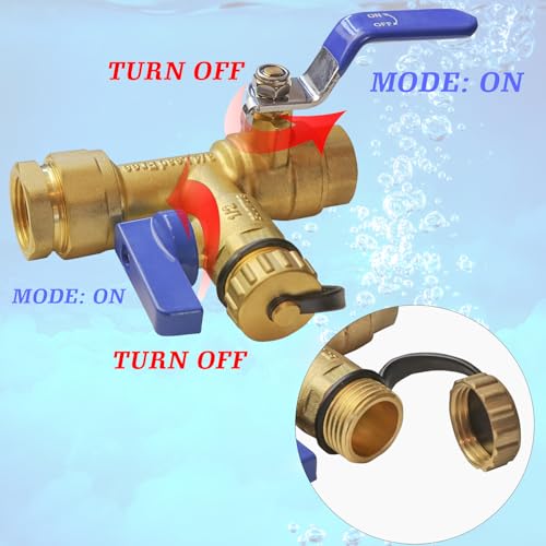 Xiny Tool 3/4-Inch IPS Isolator Tankless Water Heater Service Valve Kit with Pressure Relief Valve, Clean Brass