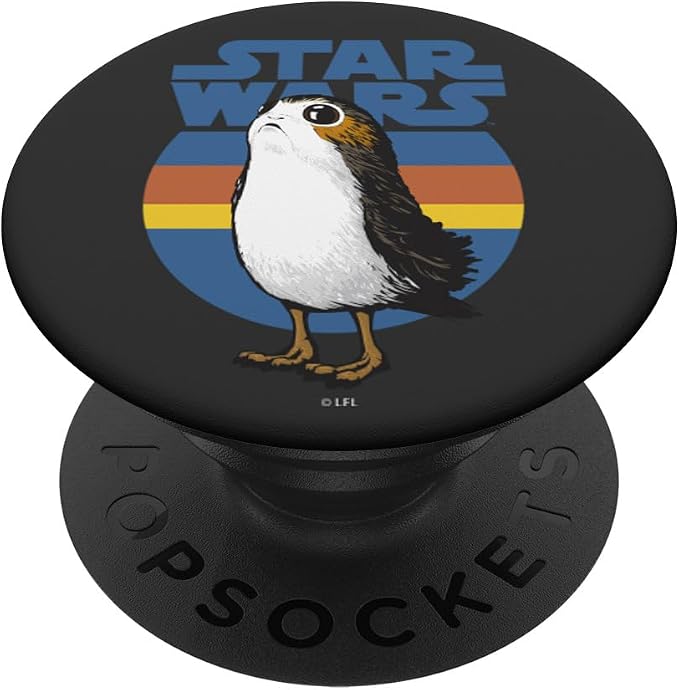 Star Wars Cute Porg Silhouette Retro Background PopSockets Standard PopGrip