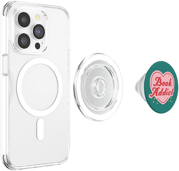 Book Addict Heart Booktrovert Bookish Reading Librarian PopSockets Adhesive PopGrip