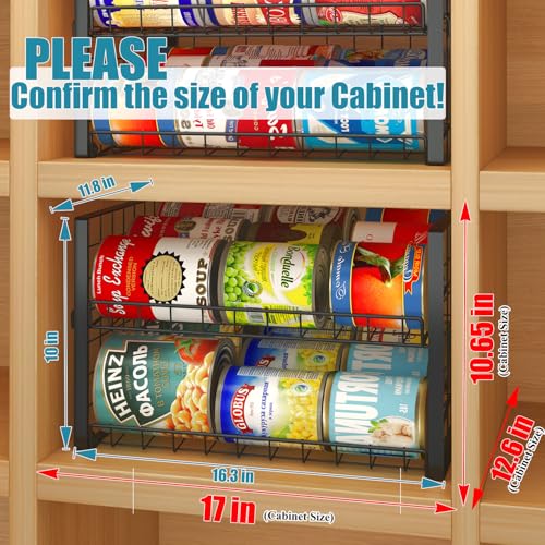 JKsmart 2-Tier Stackable Rack Organizer for Pantry, Adjustable Dispenser Holds Up to 88 Cans, Storage Holder for Various Ounces of Canned Drinks, Black, 3 Pack - size: 2 Tier - 3Pack