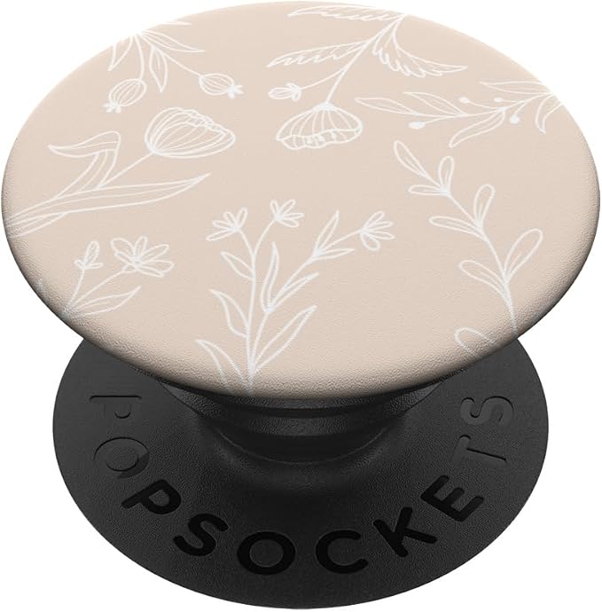 Vanilla/Cream/Beige Boho Leaves Leaf Flowers Flower PopSockets Adhesive PopGrip