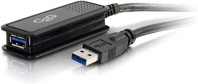 C2G 52107 USB A to A Long USB Extension Cable 6.56 Feet (2 Meters) Black (Pack of 2)