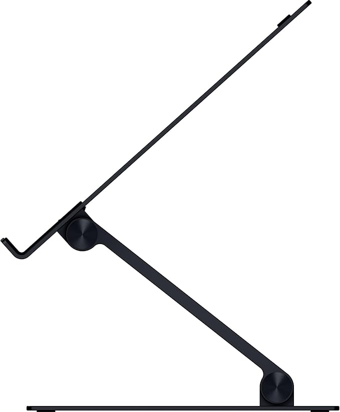 Razer Adjustable Laptop Stand: Supports Phones, Tablets, Laptops, Macbooks up to 18" - Adjust Height and Tilt - Durable Aluminum Construction - Vented Design - Foldable for Storage & Travel - Black