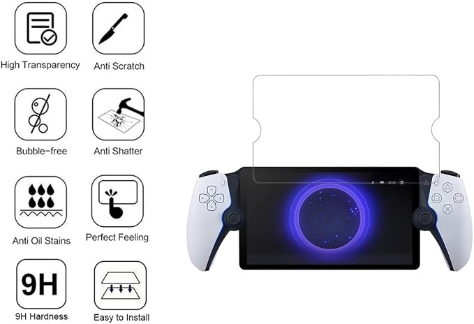 Screen Protector Tempered Glass for PlayStation Portal Remote Player 8inch / Sony PlayStation 5 PS5 Portal (2-Pack) HD Clear Anti-Scratch Screen Protector