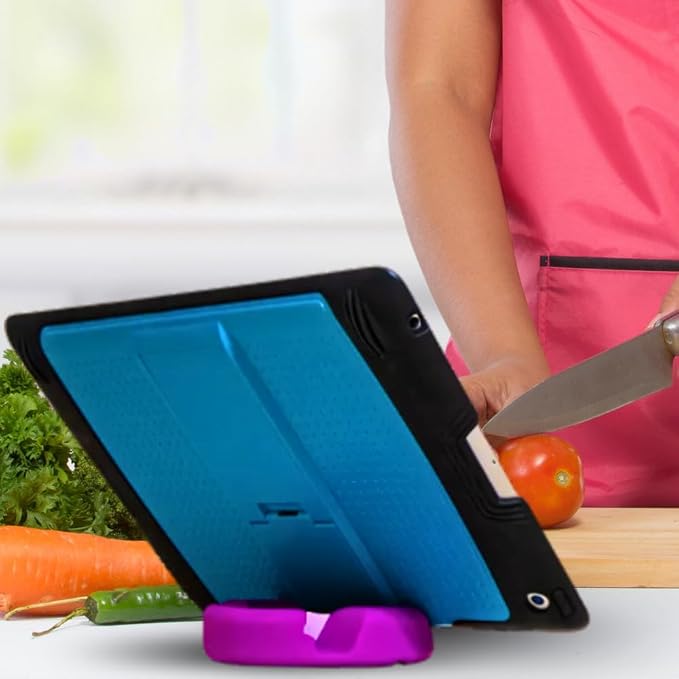 GoDonut Plus+ - Smartphone and Tablet Stand - Compatible with Lager Cases with Charging Port Access - for use at Work at Home Travel and on-the-go (Black)